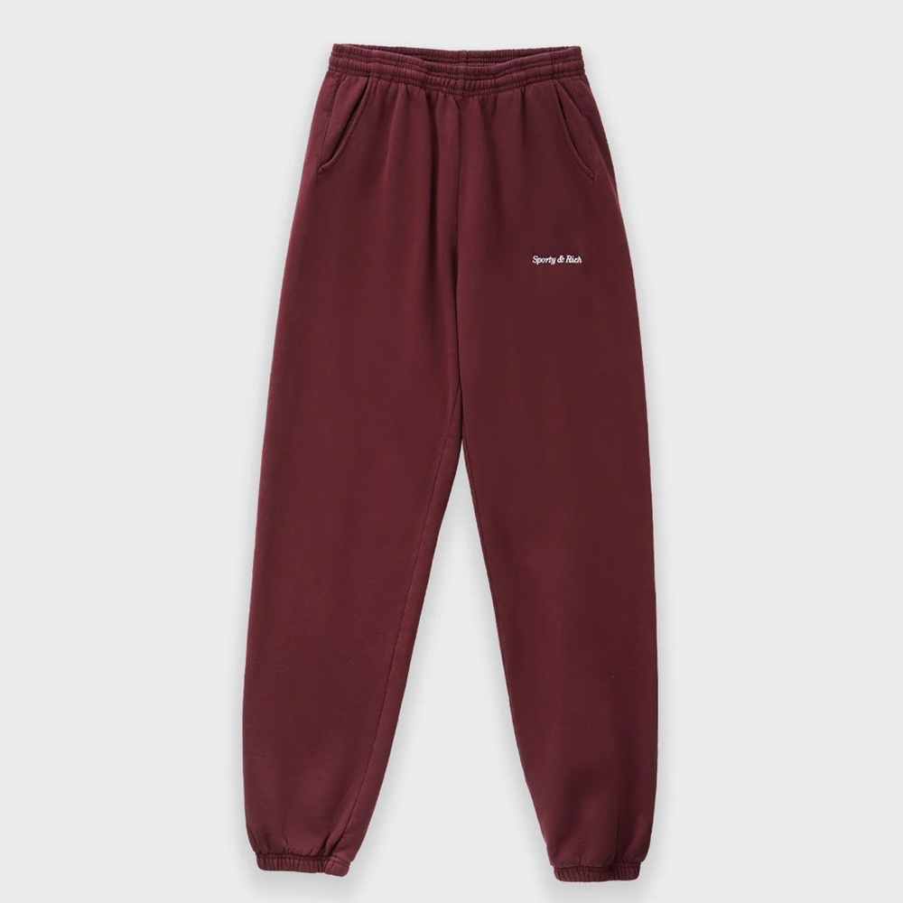 Sporty & Rich classic logo cotton sweatpants in size XS